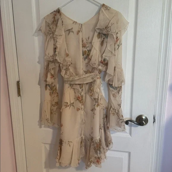 Zimmermann Cream Floral silk wrap Dress xs - Picture 5 of 17